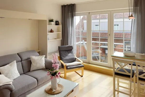 Wohnzimmer der Ferienwohnung Südspitze 18/6 Meerblick in Wittdün auf Amrum Haus *Südspitze 18* Ferienwohnung Südspitze 18/6 - Meerblick