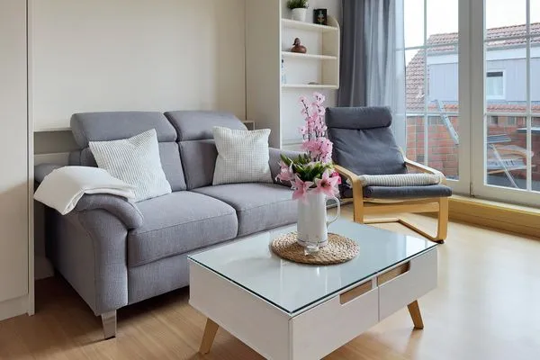 Wohnzimmer der Ferienwohnung Südspitze 18/6 Meerblick in Wittdün auf Amrum Haus *Südspitze 18* Ferienwohnung Südspitze 18/6 - Meerblick