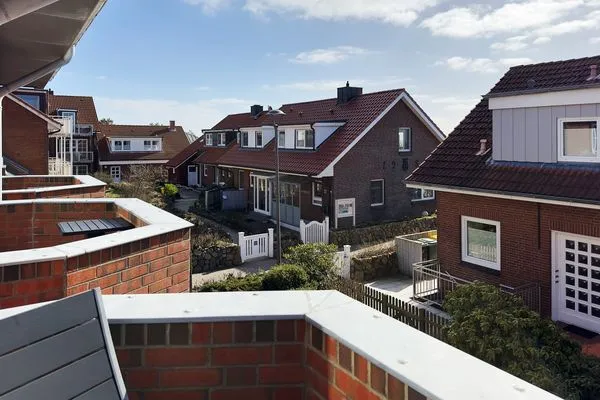 Blick vom Balkon der Ferienwohnung Südspitze 18/6 Meerblick in Wittdün auf Amrum Haus *Südspitze 18* Ferienwohnung Südspitze 18/6 - Meerblick