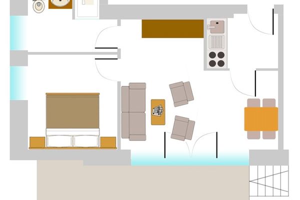 Ferienhaus Reiter Ferienwohnung Alpenrose Ferienwohnungen in Füssen - Grundriss