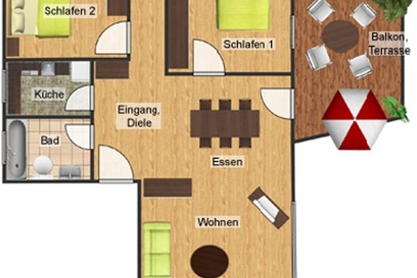 Ferienhaus Reiter Ferienwohnung Seidelbast Ferienwohnungen in Füssen - Grundriss