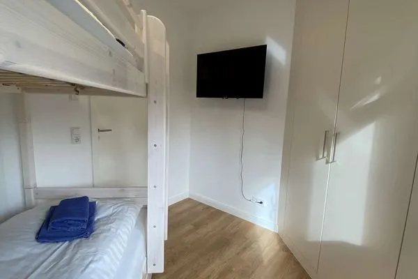 Schlafzimmer Haus im Dorfgroden 14 Ferienwohnung Muschelsucher