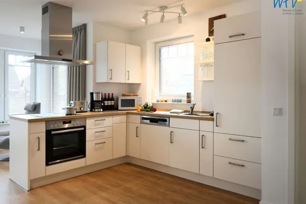 Küche / Küchenzeile Haus im Dorfgroden 14 Ferienwohnung Muschelsucher