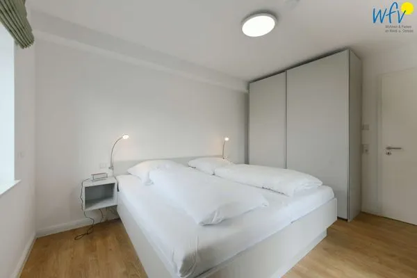 Schlafzimmer Haus im Dorfgroden 14 Ferienwohnung Muschelsucher
