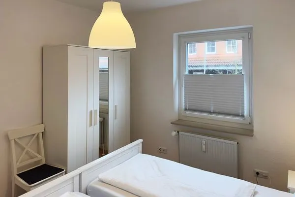 Schlafzimmer der Ferienwohnung Strandlöper in Wittdün auf Amrum Huus Heverknob Ferienwohnung *Strandlöper*