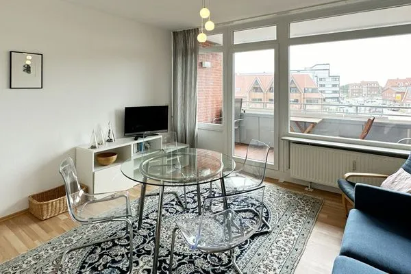 Wohnzimmer der Ferienwohnung Buchholtz in Wittdün auf Amrum Haus Nordenlicht Ferienwohnung „Dr. Buchholtz"