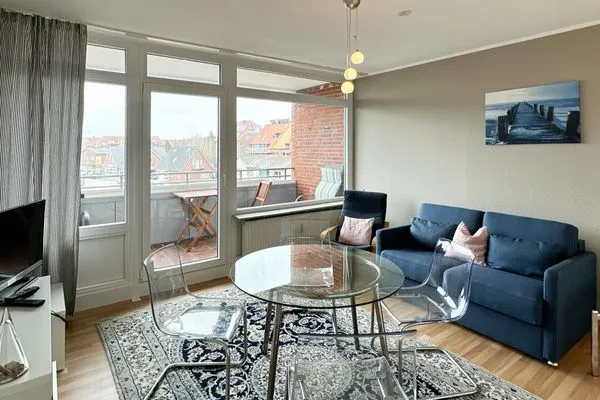 Wohnzimmer der Ferienwohnung Buchholtz in Wittdün auf Amrum Haus Nordenlicht Ferienwohnung „Dr. Buchholtz"