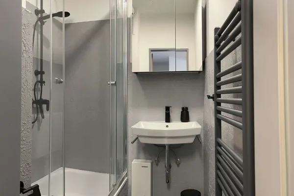 Badezimmer Haus Monopol Ferienwohnung Monopol-Sweet