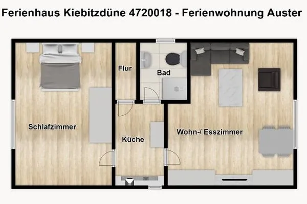 Grundriss Ferienhaus Kiebitzdüne Ferienwohnung Auster
