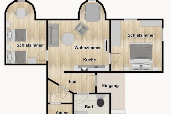 Grundriss Villa Fredeborg Ferienwohnung Mia