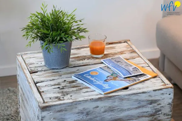 Wohnzimmer Bootshaus in den Dünen - 4 Ferienwohnung Dünenkoje