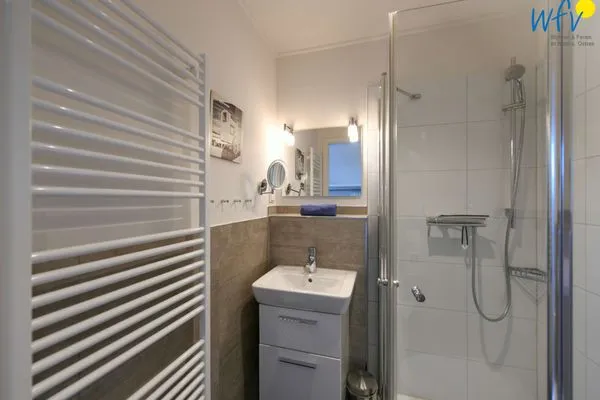 Badezimmer Bootshaus in den Dünen - 4 Ferienwohnung Dünenkoje