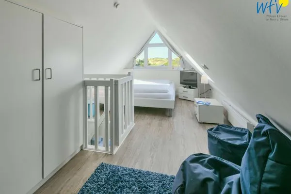 Schlafzimmer Bootshaus in den Dünen - 4 Ferienwohnung Dünenkoje