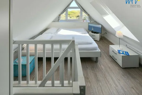 Schlafzimmer Bootshaus in den Dünen - 4 Ferienwohnung Dünenkoje