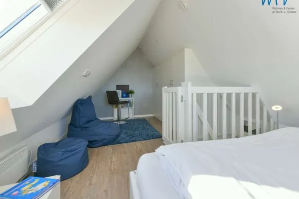 Schlafzimmer Bootshaus in den Dünen - 4 Ferienwohnung Dünenkoje