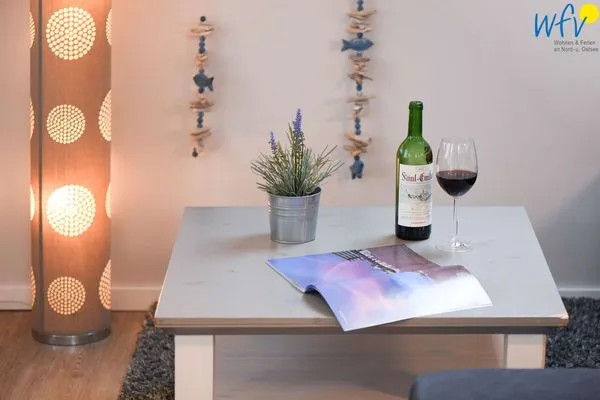 Wohnzimmer Bootshaus in den Dünen - 4 Ferienwohnung Sonnendeck