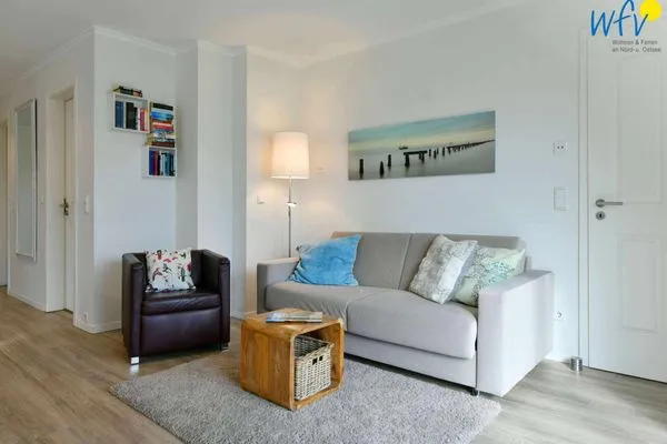 Wohnzimmer Bootshaus in den Dünen - 5 Ferienwohnung Dünengeflüster