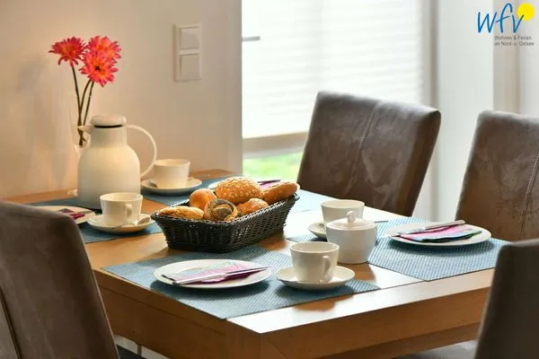 Wohnzimmer Bootshaus in den Dünen - 5 Ferienwohnung Dünengeflüster