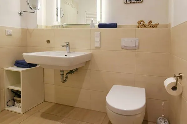 Badezimmer Bootshaus in den Dünen - 5 Ferienwohnung Dünengeflüster
