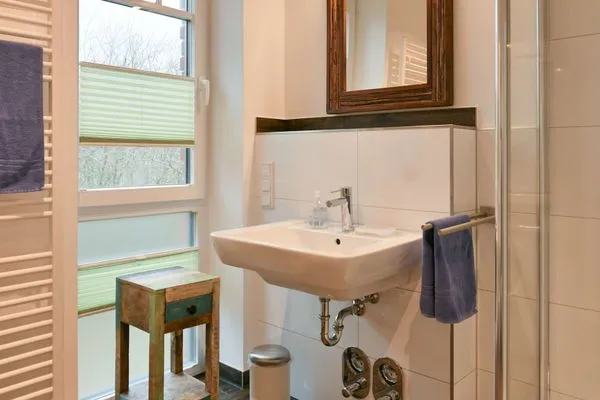 Badezimmer Bootshaus in den Dünen - 5 Ferienwohnung Strandgut