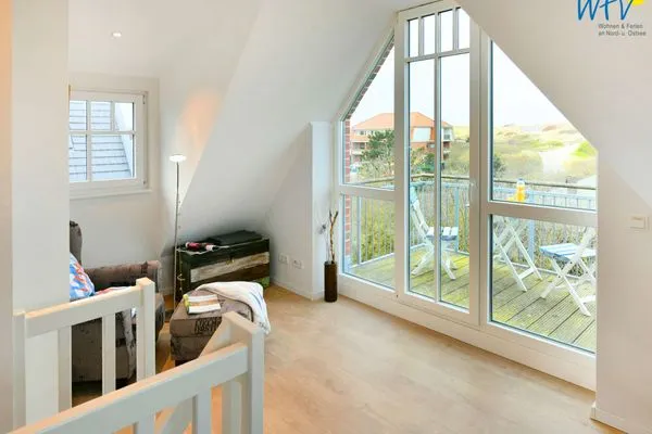 Wohnzimmer Bootshaus in den Dünen - 5 Ferienwohnung Strandgut