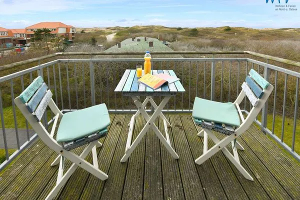 Balkon Bootshaus in den Dünen - 5 Ferienwohnung Strandgut