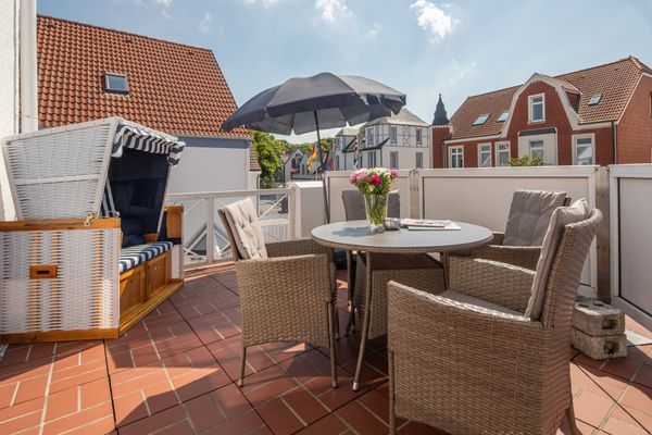  Haus Bielefeld Ferienwohnung 10 Norderney - Terrasse