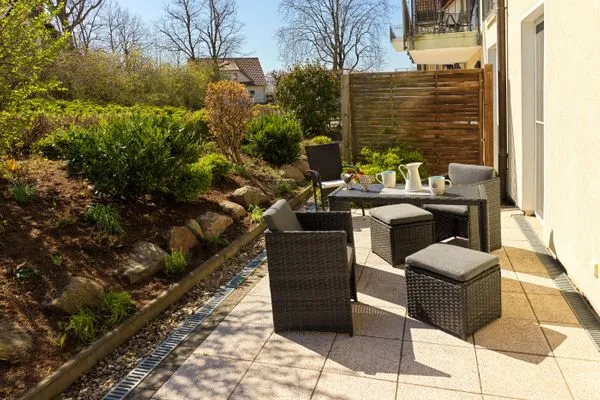 Terrasse Landhaus Residenz Ostsee Silbermöwe