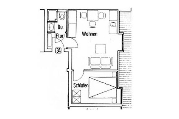  Haus Bielefeld Ferienwohnung 34  - Grundriss