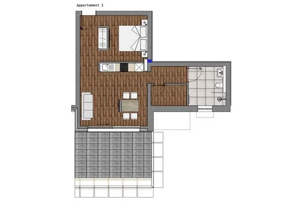 Grundriss Sturmfrei Ferienwohnung "Lounge 1"