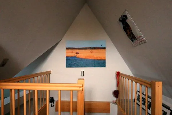 offenes Schlafzimmer mit Doppelbett (DG)  Rosenberg-Siedlung 21