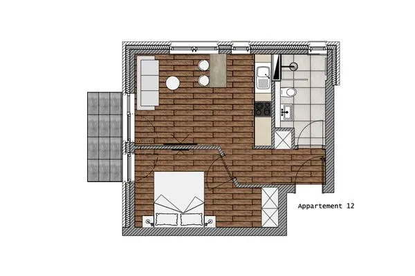 Grundriss Sturmfrei Ferienwohnung "Suite 8"