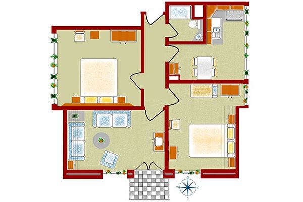  Ferienhaus Schipper Strandflieder Norderney - Grundriss