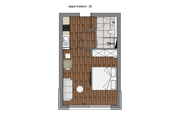 Grundriss Sturmfrei Ferienwohnung "Studio 2"