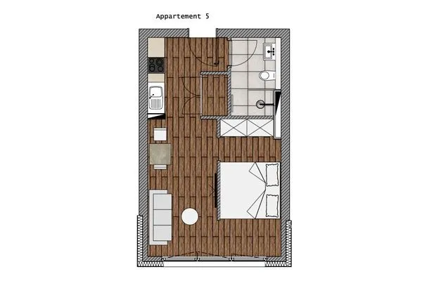 Grundriss Sturmfrei Ferienwohnung "Studio 1"