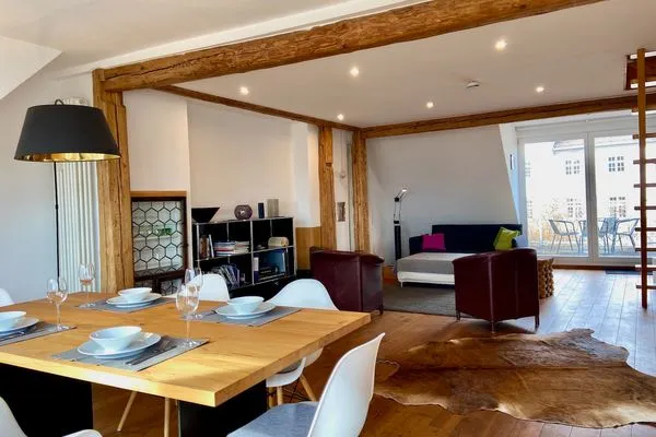 Ferienwohnung Seesicht Lindau Insel - Essbereich im Wohnzimmer