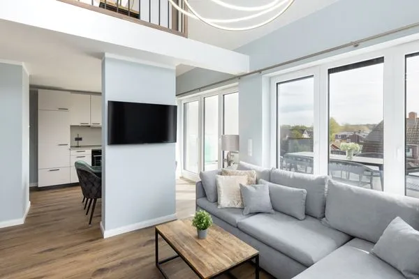 Wohnzimmer Sturmfrei Ferienwohnung "Galerie 3"