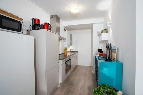 Küche / Küchenzeile  (MEI2b) Ferienwohnung "Landkrabbe"