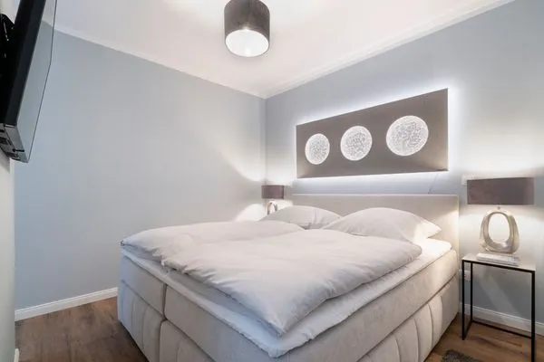 Schlafzimmer Sturmfrei Ferienwohnung "Lounge 1"