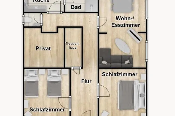 Grundriss Stine's Hus Ferienwohnung 3