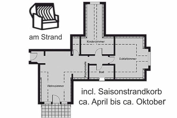 OEWERN DIEK Haus Waderkierl, App. 37 "Meeresbrise mit Strandkorb" Ostseebad Wustrow - 