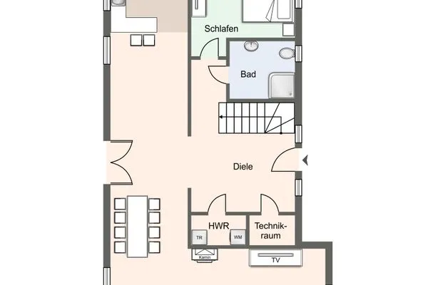 Einzelhaus Reetdachhaus Dünenreiter Reetdachhaus Dünenreiter SPO Dorf - Grundriss