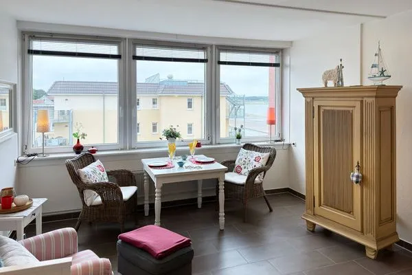 Wohnzimmer der Ferienwohnung Watt'n Blick in Wittdün auf Amrum Haus Nordenlicht Ferienwohnung Watt'n Blick