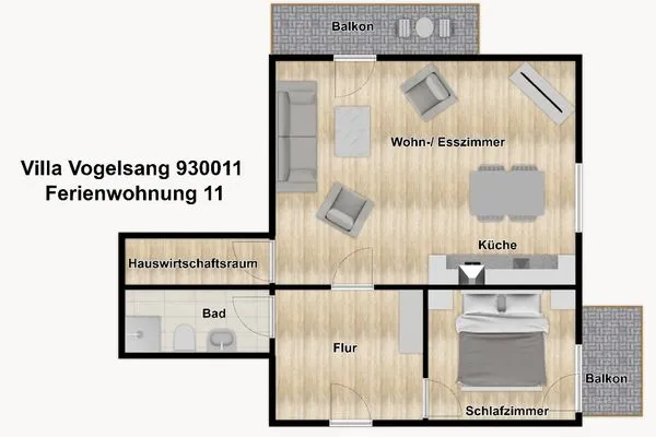 Grundriss Villa Vogelsang Ferienwohnung 11