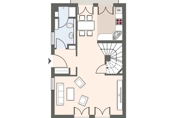 Reetdachhaus Lütt Strandhüs Reetdachhaus Lütt Strandhüs SPO Boehl - Grundriss