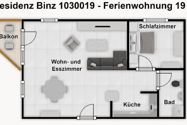 Grundriss Residenz Binz Ferienwohnung 19