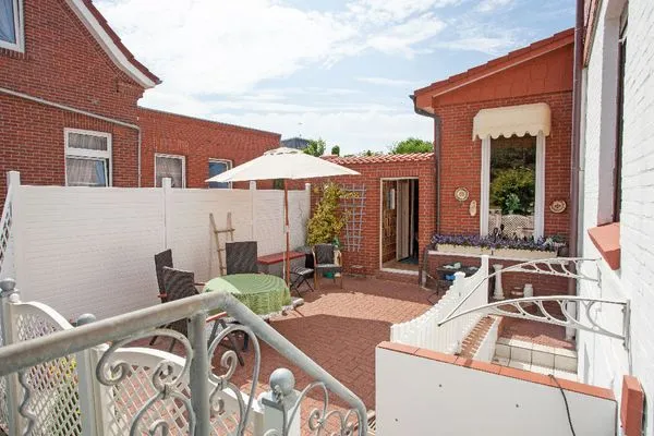 Terrasse Ferienhaus Heidi Ferienwohnung Sandburg