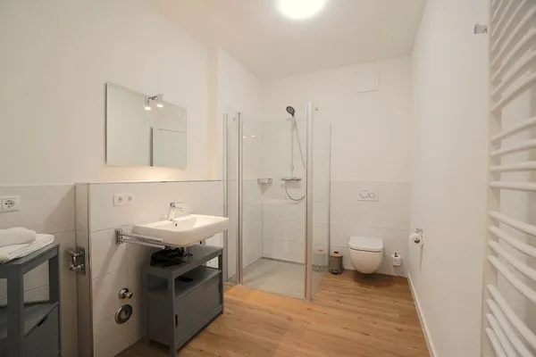 Badezimmer  Ferienwohnung 'Lütt Stuv' für zwei Personen direkt am Schleswiger Dom