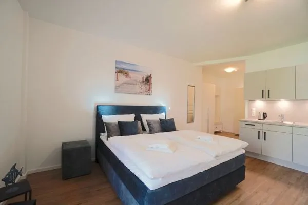 Schlafzimmer  Ferienwohnung 'Lütt Stuv' für zwei Personen direkt am Schleswiger Dom