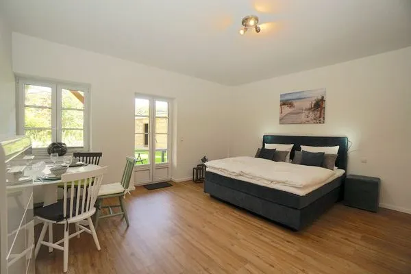 Schlafzimmer  Ferienwohnung 'Lütt Stuv' für zwei Personen direkt am Schleswiger Dom